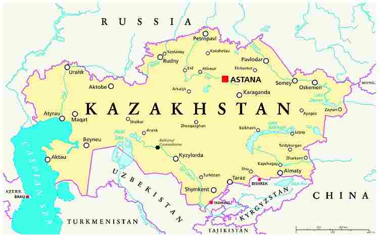 Kazakhstan map